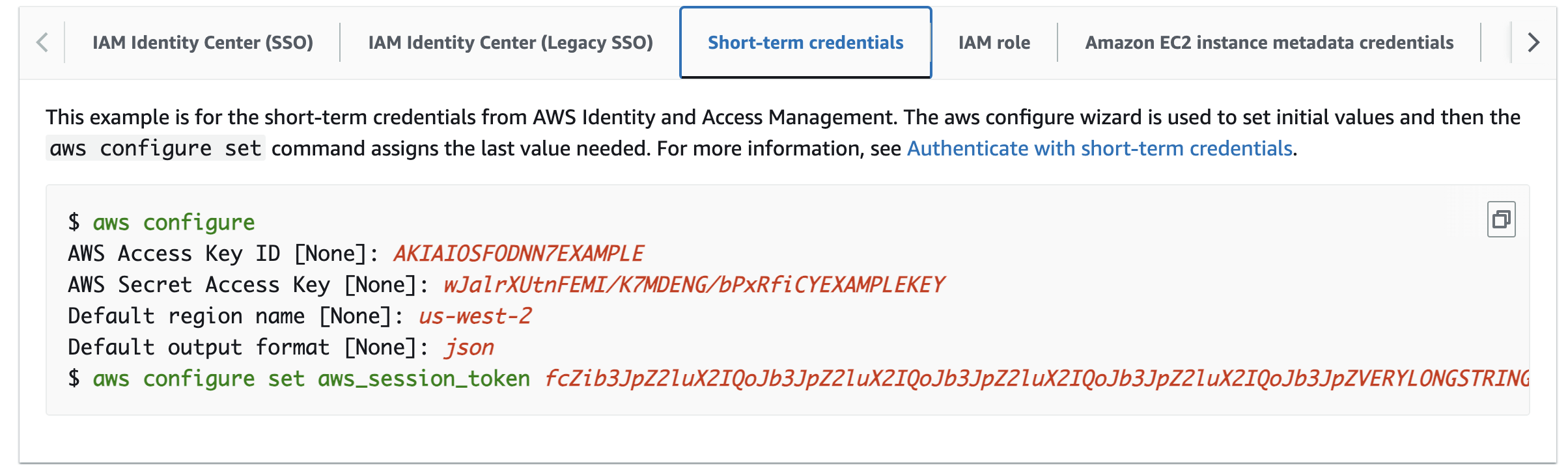 AWS Short-term Credentials